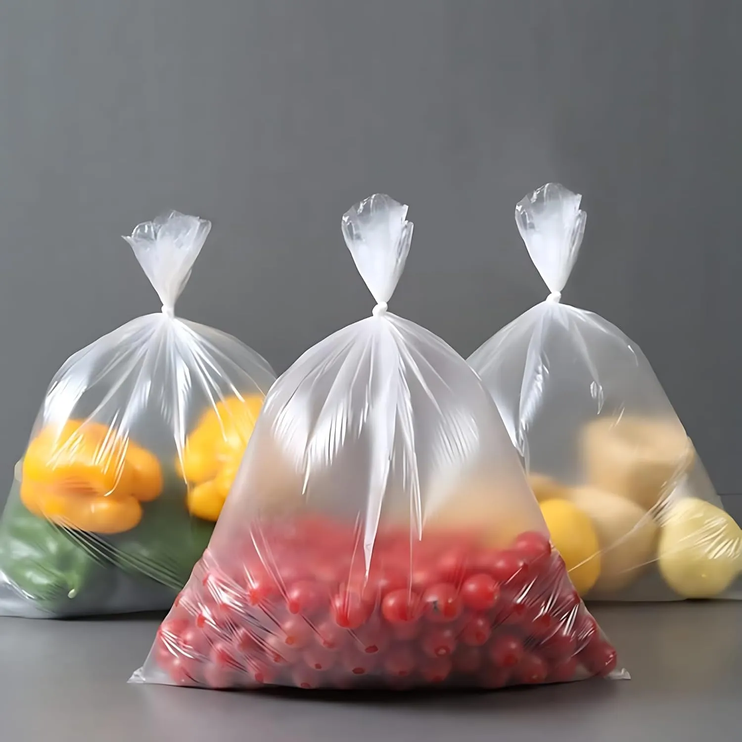 Clear Plastic 10" x 15" - 700 Produce Bags Reusable Washable Freshness Disposable Continuous Roll Easy Peel Off Kitchen Office Grocery Home Use Food Fruits Storage(2 Rolls, 10 x 15-700 Bags)