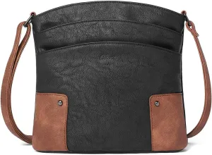 CLUCI Crossbody Bags for Women Leather Purse Travel Vacation Triple Pockets Vintage Handbags Shoulder Bags