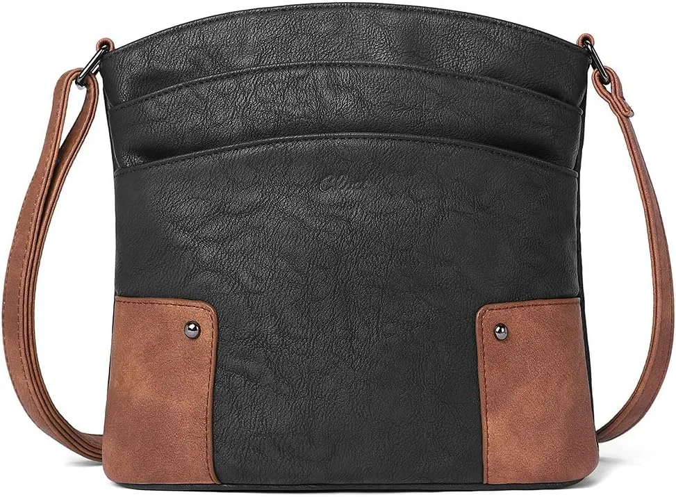 CLUCI Crossbody Bags for Women Leather Purse Travel Vacation Triple Pockets Vintage Handbags Shoulder Bags