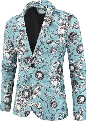 Coat for Man Winter Fall Print Slim Tunic Work Blazer Festival Christmas Blazers Coats Man 2023 Fashion