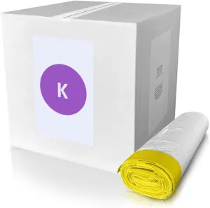 Code K 100 Count,Compatible with Simplehuman Code K, White, Drawstring Trash Bags, 9-13 Gallon, 35-45 Liter, 24.4’’ x 28’’ Super Strong, Tall Kitchen Trash Bags