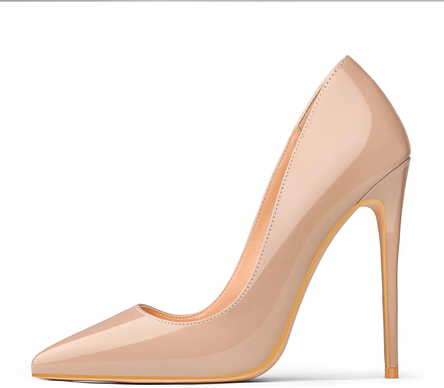 COLETER Women's Sexy Pointed Toe High Heels,4.72 inch/12cm Patent Leather Pumps,Wedding Dress Shoes,Cute Evening Stilettos