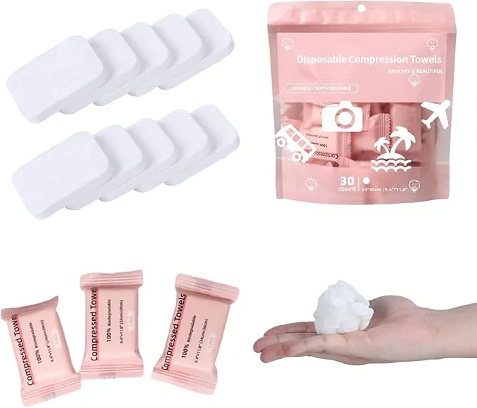 Compressed Towels Tablets,Disposable Face Towels for Travel Camping Hiking,Portable Coin Tissues for Home Beauty and Outdoors