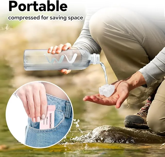 Compressed Towels Tablets,Disposable Face Towels for Travel Camping Hiking,Portable Coin Tissues for Home Beauty and Outdoors