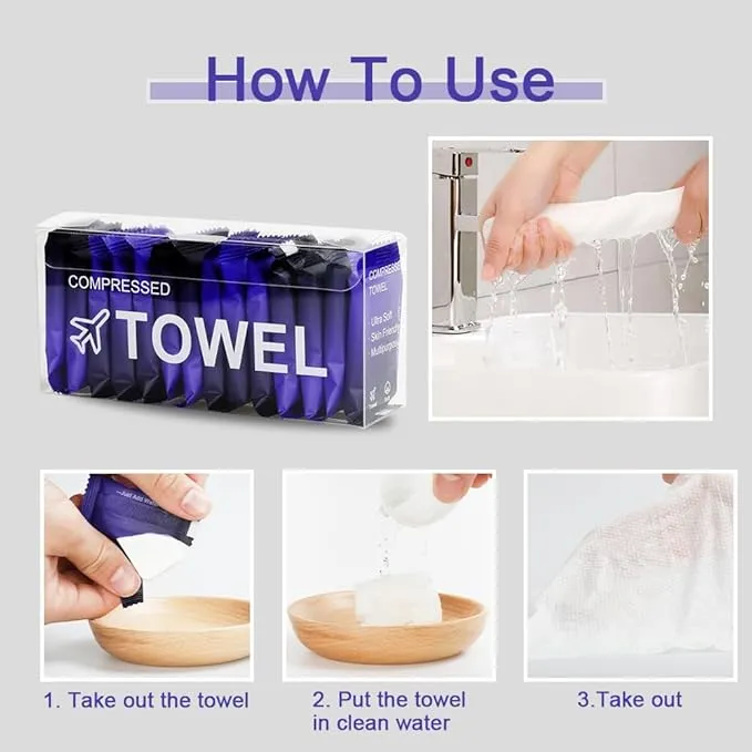 Compressed Towels,14 PCS Large Disposable Compressed Face Towel,11.8 in x 9.4 in Individual Package Magic Compressed Towel,Portable Paper Towel Tablets,Coin Tissue for Travel,Sport,Camping