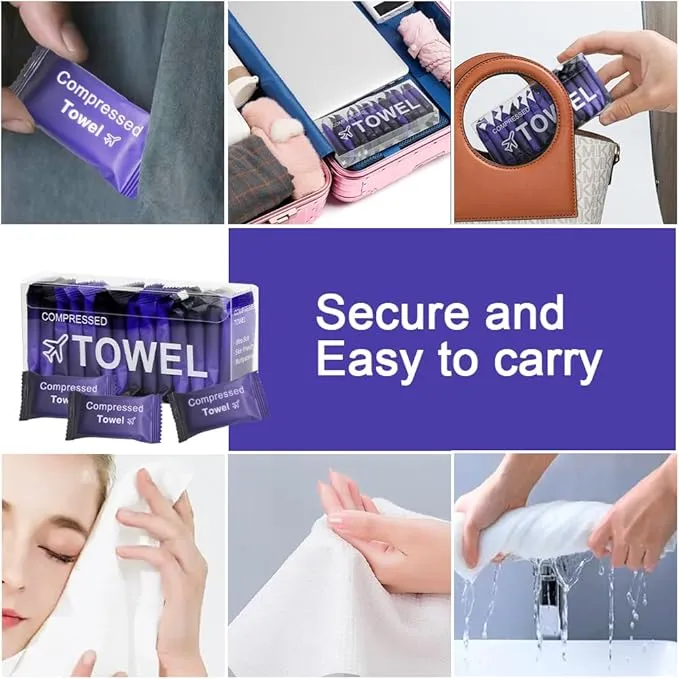 Compressed Towels,14 PCS Large Disposable Compressed Face Towel,11.8 in x 9.4 in Individual Package Magic Compressed Towel,Portable Paper Towel Tablets,Coin Tissue for Travel,Sport,Camping