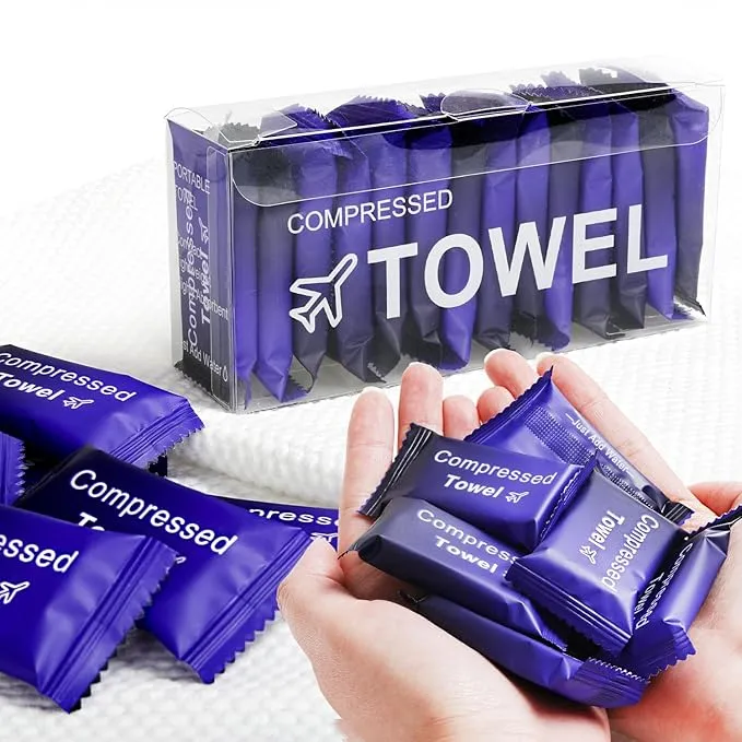 Compressed Towels,14 PCS Large Disposable Compressed Face Towel,11.8 in x 9.4 in Individual Package Magic Compressed Towel,Portable Paper Towel Tablets,Coin Tissue for Travel,Sport,Camping