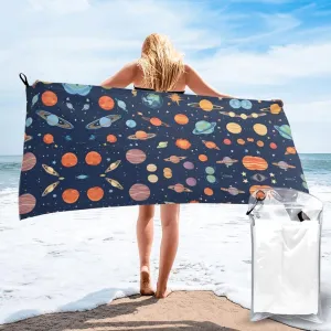 Constellation Star Clusters Galaxies Premium Compact Microfiber Travel Towel-Featherlight & Quick Dry,Sand-Resistant Beach Towel for Swimming,Camping,Vacation Essentials with Carry Pouch