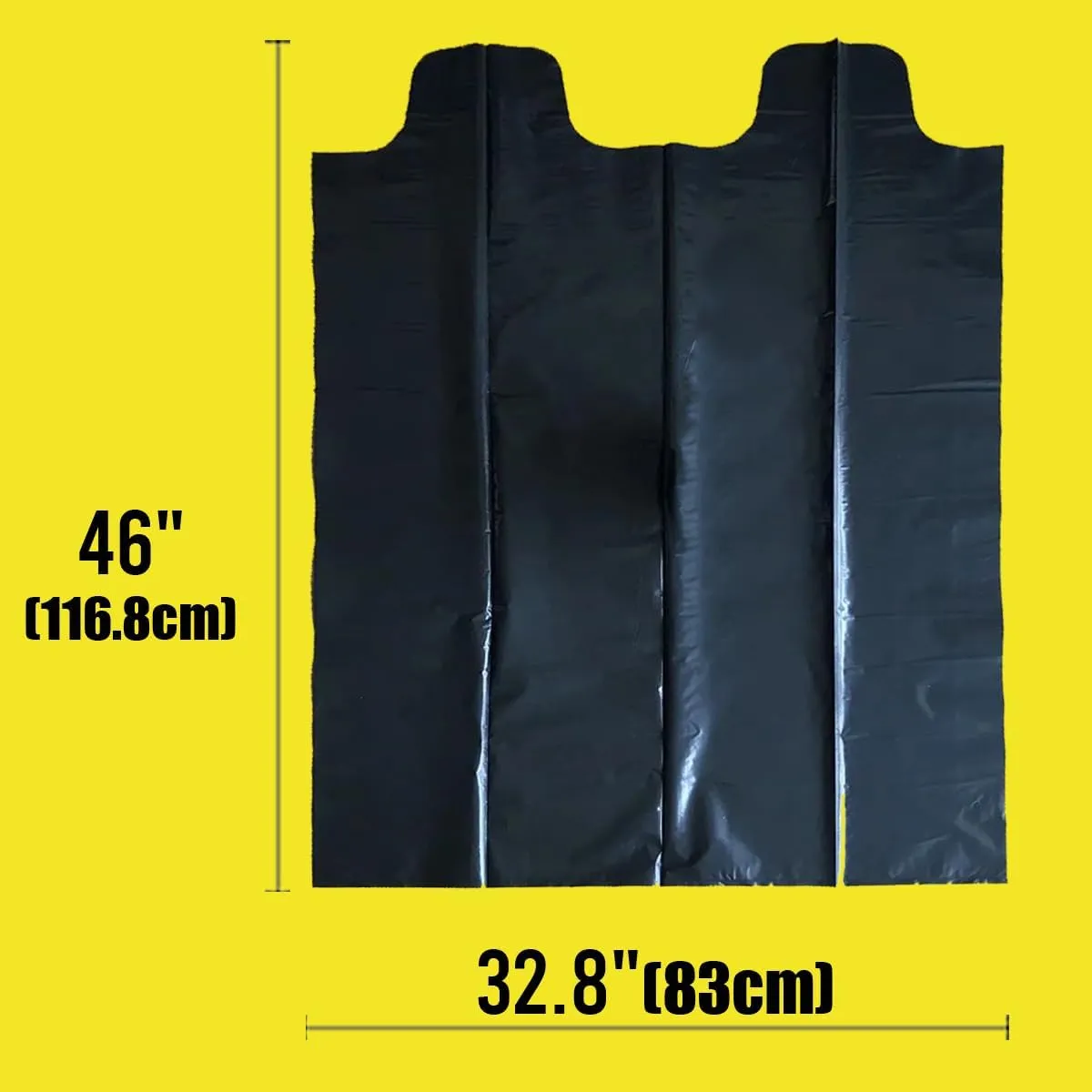 Contractor Heavy Duty Trash Bags 42 Gallon | 10 Count | 3 MIL | 32.8" X 46" | Large Black Flap Tie Construction Garbage Bags for Business Home Commercial, Industrial, Storage, Outdoor