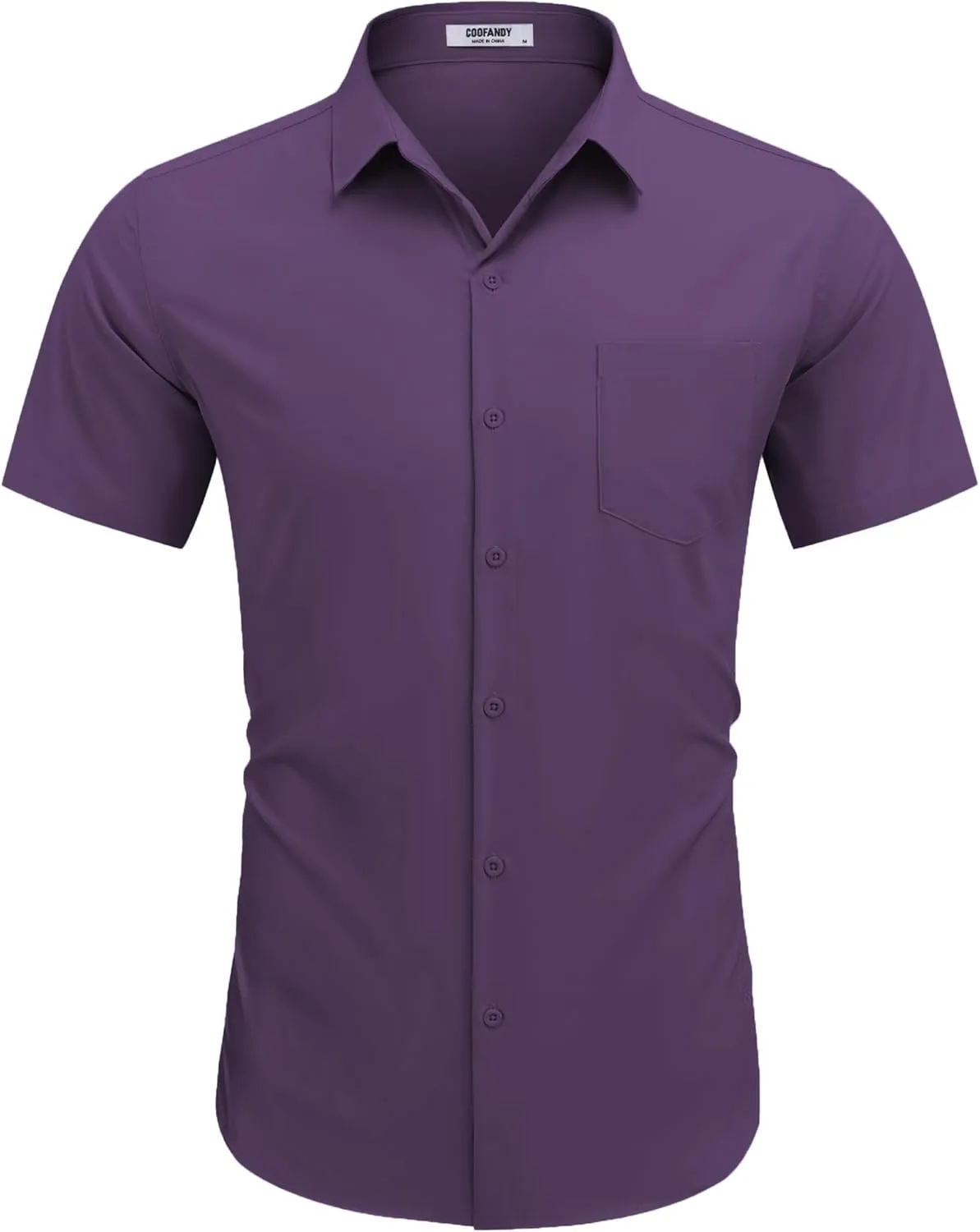 COOFANDY Men's Dress Shirts Short Sleeve Business Casual Regular Fit Button Down Shirts with Pocket