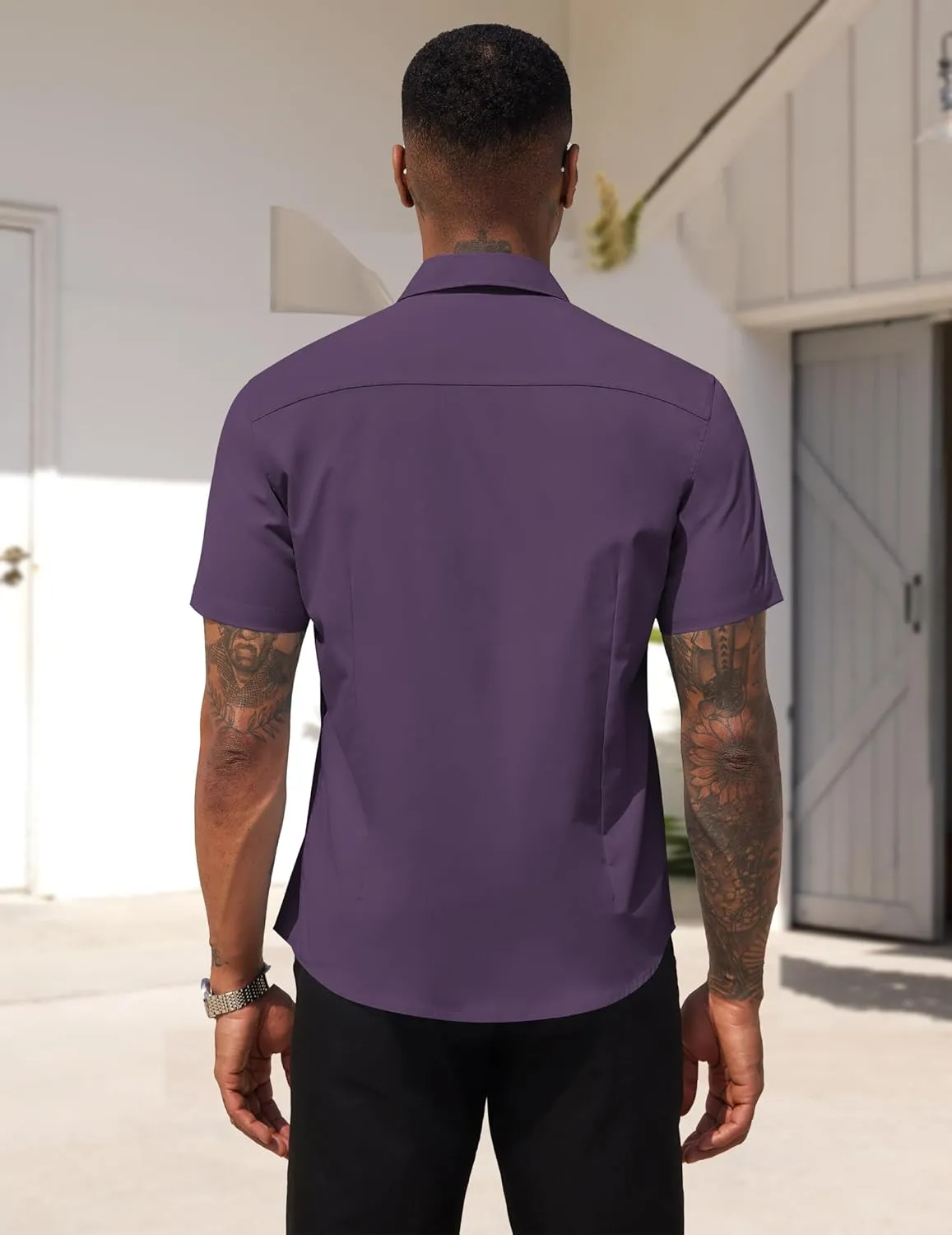 COOFANDY Men's Dress Shirts Short Sleeve Business Casual Regular Fit Button Down Shirts with Pocket