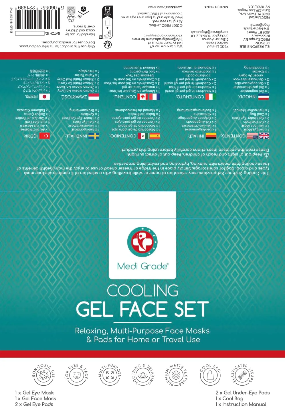 Cooling Ice Face Mask and Cooling Eye Mask for Puffy Eyes & Migraine Relief - Self Care Face Ice Pack with Chillgel Face Ice Mask Technology - Cooling Face Mask, Eye Pads and Bag