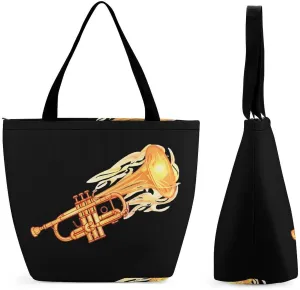 Cornet Trumpet Personalized Shoulder Bag for Women Casual Handbags Shopping Bags Tote Bag for Work Travel
