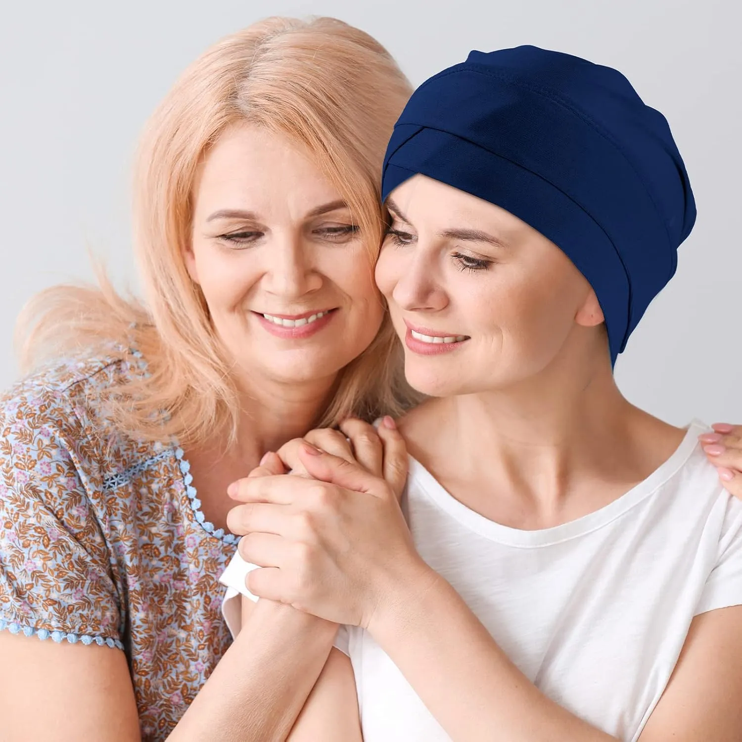 Coume 6 Pcs Women Turban Hats Cancer Headwear Cancer Sleep Cap Lightweight Stretchy Turban Head Wrap Headwear, 6 Color