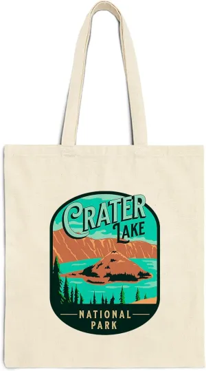 Crater Lake National Park Oregon Cotton Tote Bag for Women Men Casual Tote Bag Cloth Canvas Shopping Bags with Handles Cute Bags Everyday Use 15" x 16" Aesthetic Gift ID44997