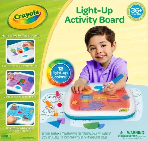Crayola Light Up Activity Board, Sensory Toy for Toddlers & Kids, Light Box, Light Up Coloring Board, Educational Toy, Gift for Toddlers, Ages 1 