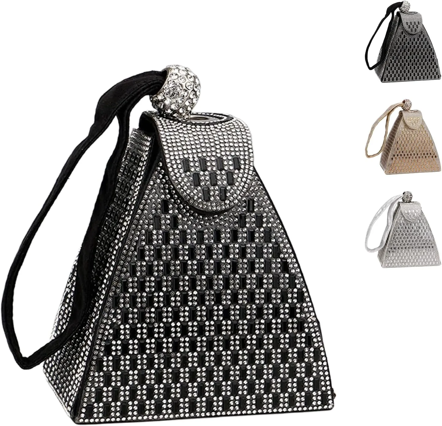 Crystal Pyramid Handbag-Delicate Rhinestones Luxury Evening Bags Fashion Evening Handbag, Cocktail Purse