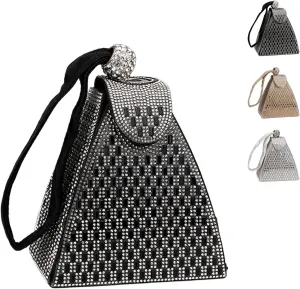 Crystal Pyramid Handbag-Delicate Rhinestones Luxury Evening Bags Fashion Evening Handbag, Cocktail Purse