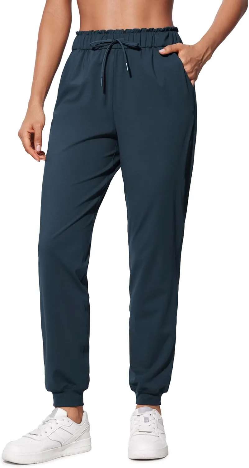 CRZ YOGA 4-Way Stretch High Waisted Joggers for Women Casual Dress Work Workout Pants Pockets