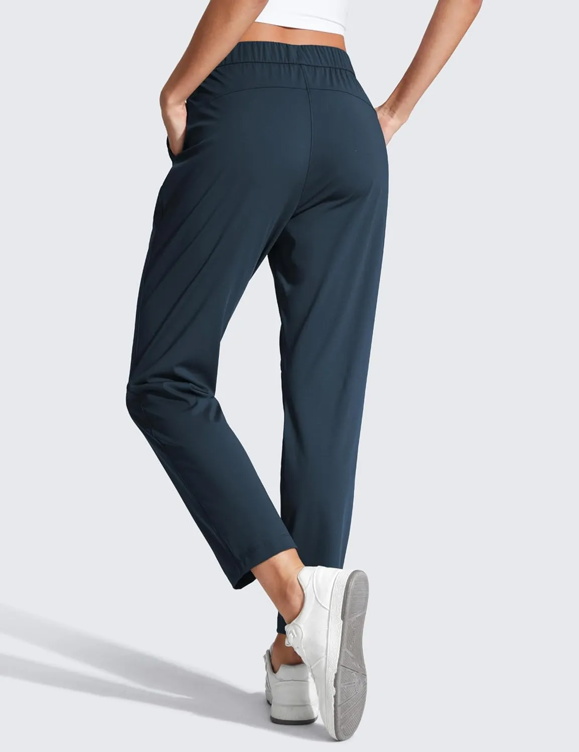 CRZ YOGA Womens 4-Way Stretch Ankle Golf Pants 7/8 Casual Dress Work Athletic Travel Workout Sweatpants with Pockets