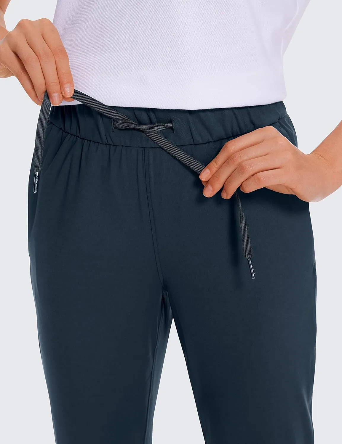 CRZ YOGA Womens 4-Way Stretch Ankle Golf Pants 7/8 Casual Dress Work Athletic Travel Workout Sweatpants with Pockets