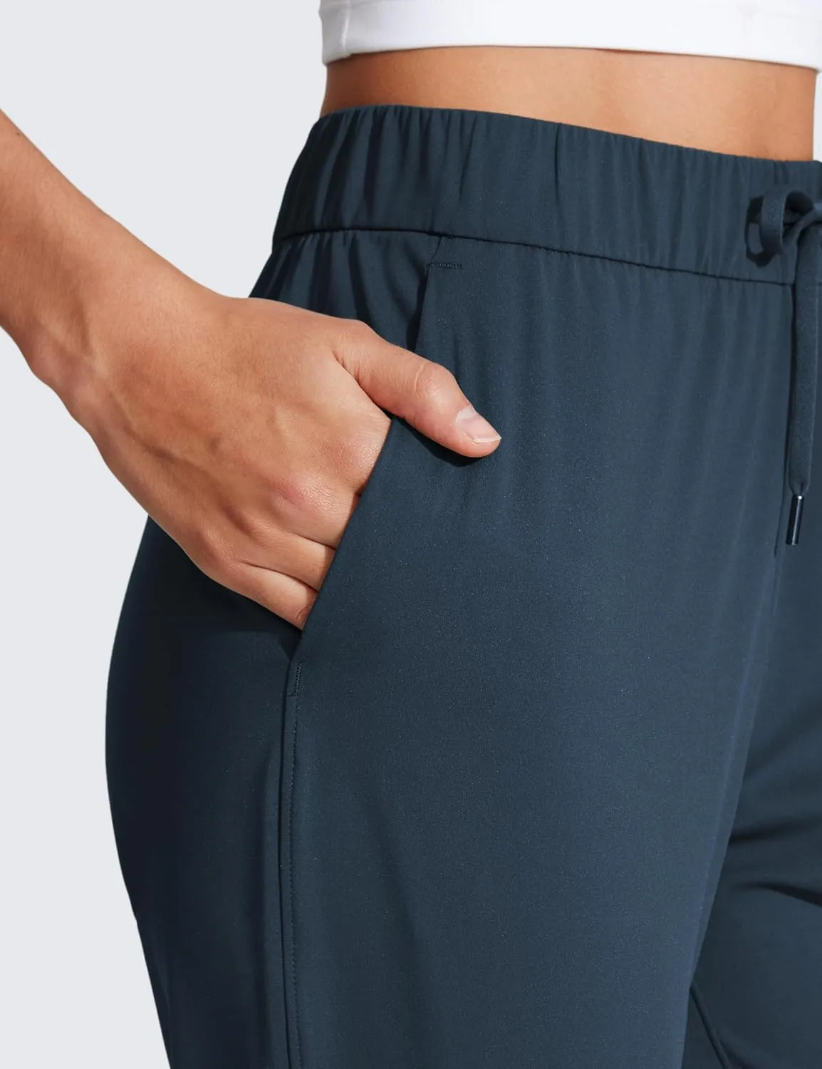 CRZ YOGA Womens 4-Way Stretch Ankle Golf Pants 7/8 Casual Dress Work Athletic Travel Workout Sweatpants with Pockets
