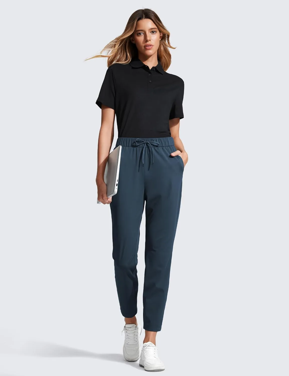 CRZ YOGA Womens 4-Way Stretch Ankle Golf Pants 7/8 Casual Dress Work Athletic Travel Workout Sweatpants with Pockets