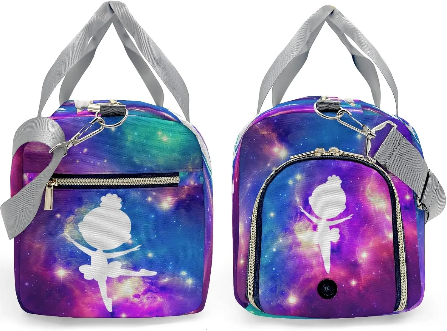 Custom Ballet Dancer Colorful Starry Gym Bags Duffel Bag with Name Child Kids Adjustable Shoulder Strap Travel Bag for Boys Girls Teens