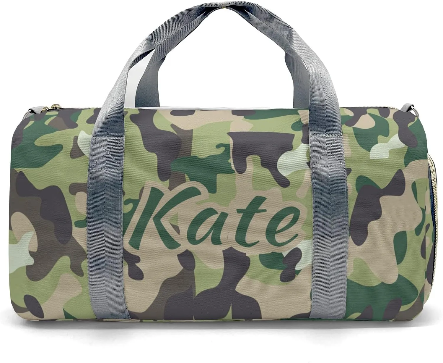 Custom Colorful Camouflage Duffel Bag with Name Child Kids Adjustable Shoulder Strap Travel Bag for Boys Girls Teens