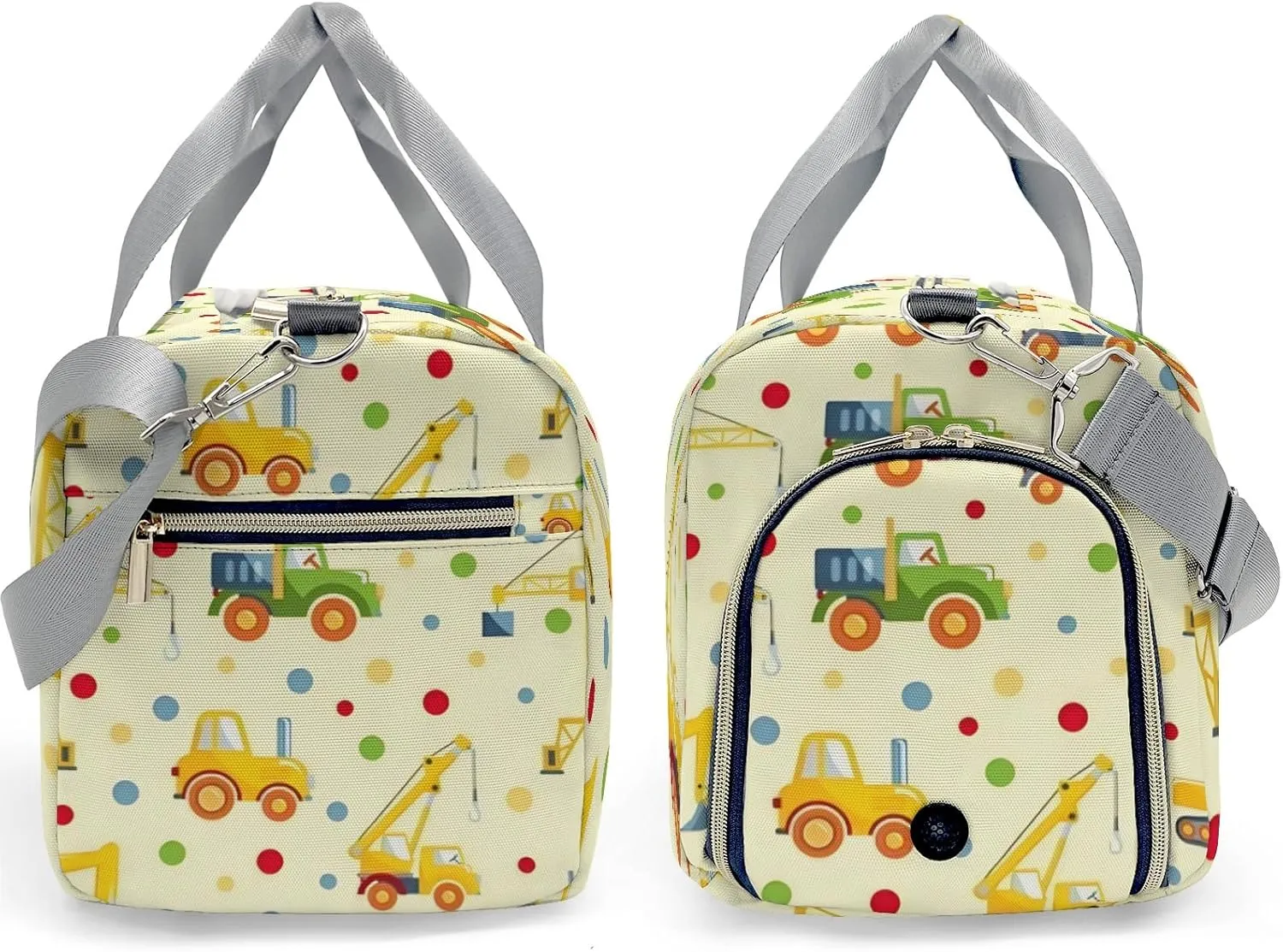 Custom Duffel Overnight Travel Bag for Sports Workout Girls Boy,Point Truck Crane Jump Personalized Duffle Bag Gifts