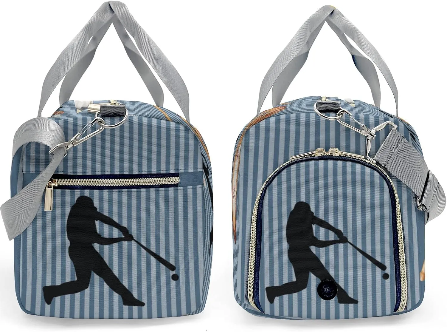 Custom Duffel Overnight Travel Bag for Sports Workout Girls Boys,Baseball Player Stripes Aegean Personalized Duffle Bag Gifts