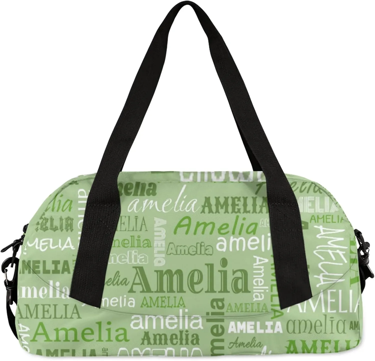 Custom Sports Duffel Bag with Name Personalized Gymnastics Bag for Women Men Dance Ballet Bag Travel Duffels Lightweight 18.5in, Grass Green