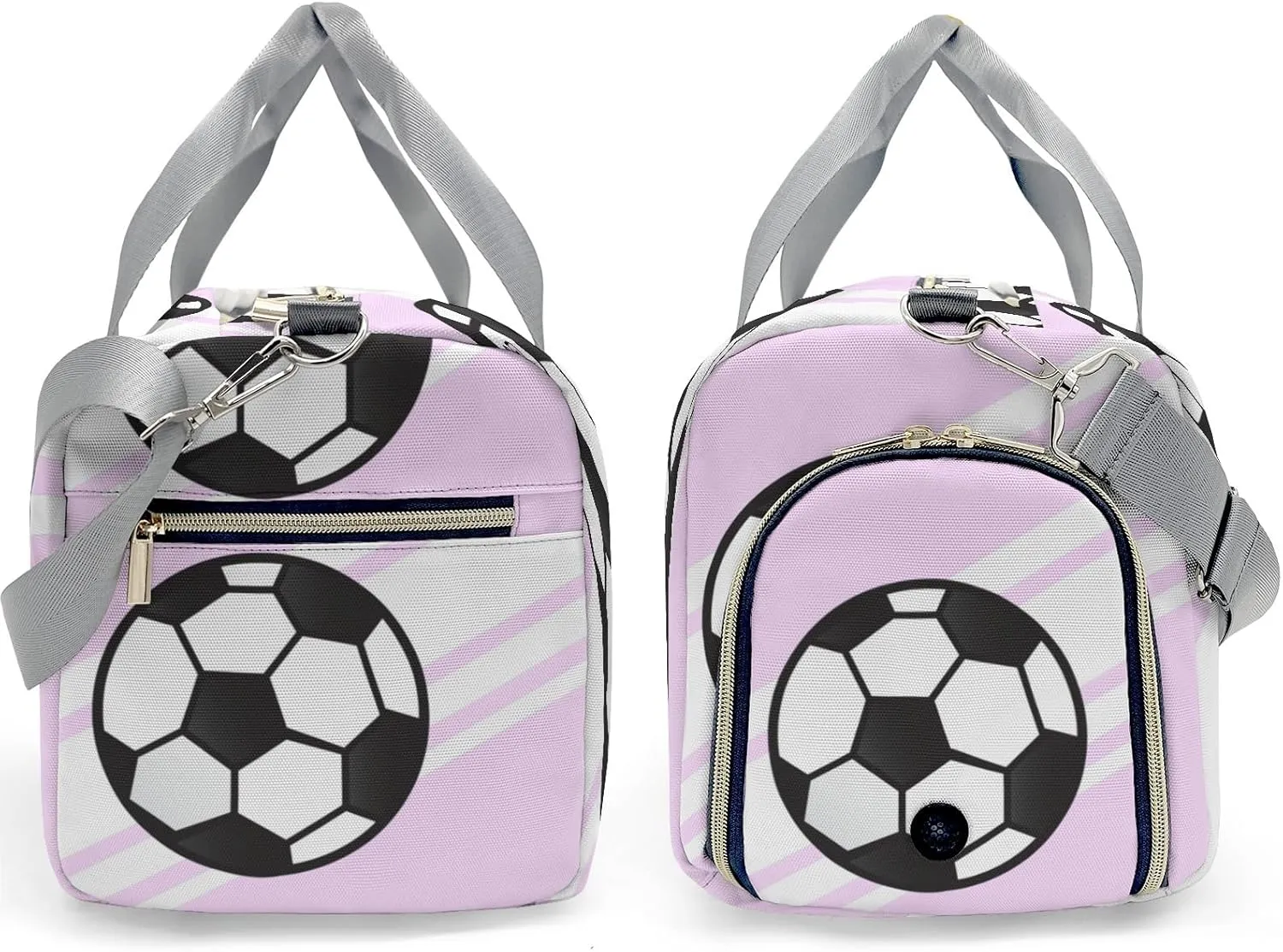 Custon Name Soccer Number Pink Gym Sport Yoga Duffel Bag Sport Player Travel Bag,Sport Gym Bag Personalized Gift for Travel Hand Bag Carry on Bag