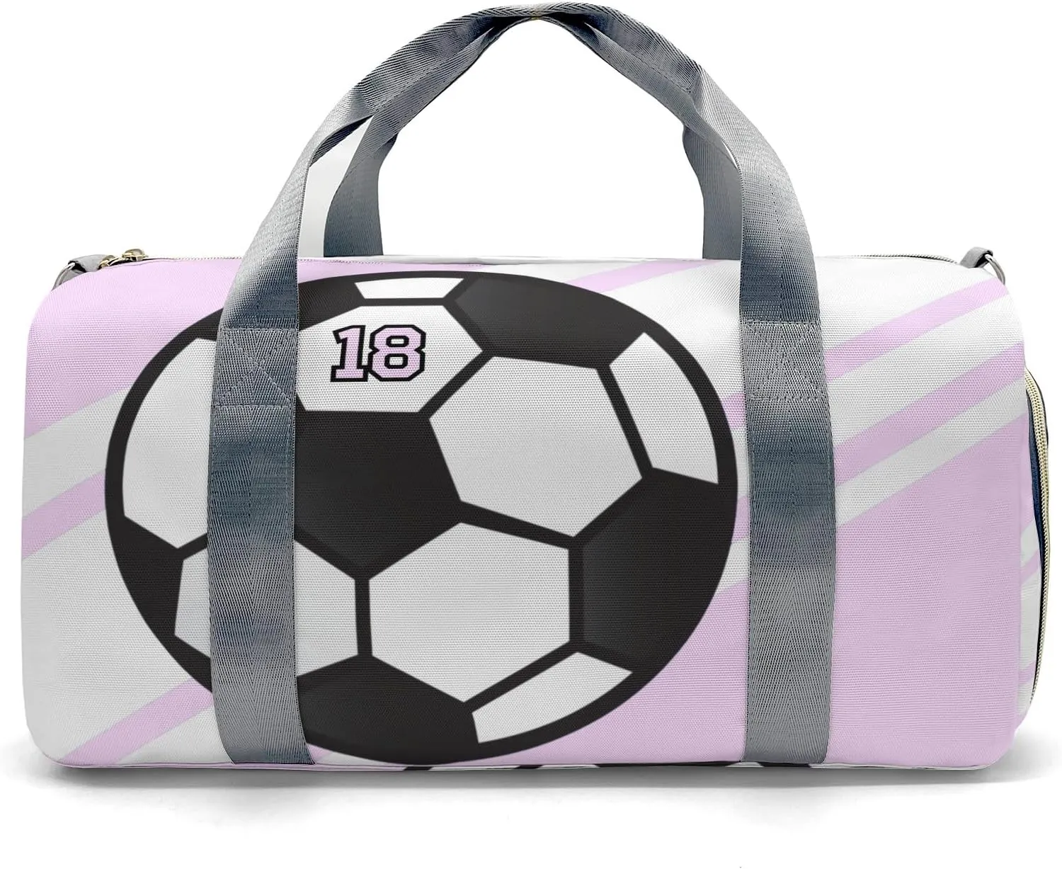 Custon Name Soccer Number Pink Gym Sport Yoga Duffel Bag Sport Player Travel Bag,Sport Gym Bag Personalized Gift for Travel Hand Bag Carry on Bag