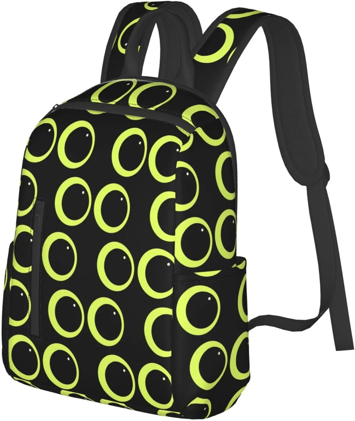 Cute Black Cat Eyes Casual Backpacks Large Capacity Laptop Backpack Sports Fitness Rucksack Travel Carry-On Daypack Adjustable Shoulder Strap Work Bag for Outdoor Camping
