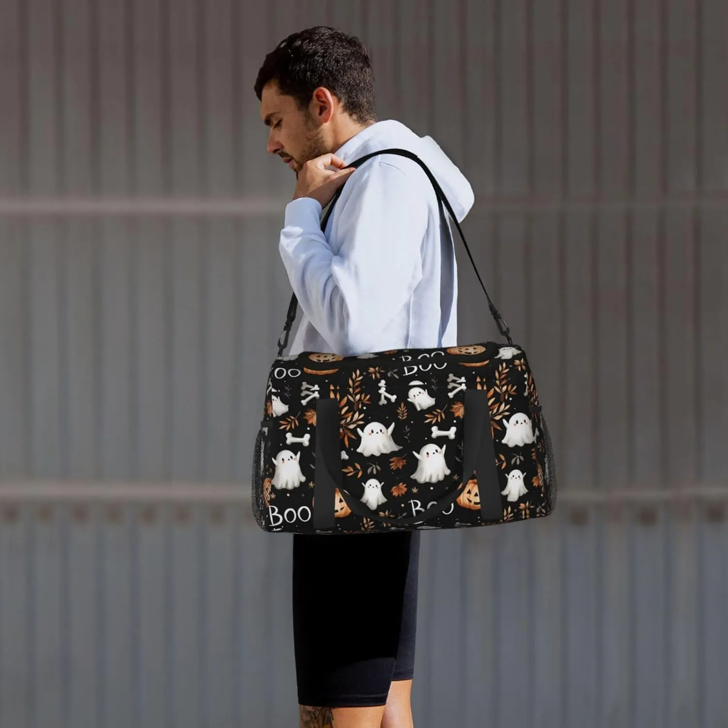 Cute Fall Pumpkin Travel Weekender Overnight Bags Foldable Hand Travel Bag Sport Gym Duffel Bag For Men Women