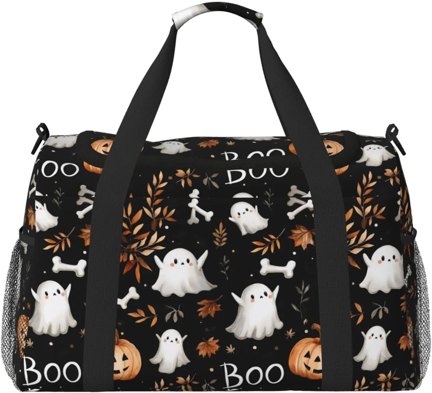 Cute Fall Pumpkin Travel Weekender Overnight Bags Foldable Hand Travel Bag Sport Gym Duffel Bag For Men Women