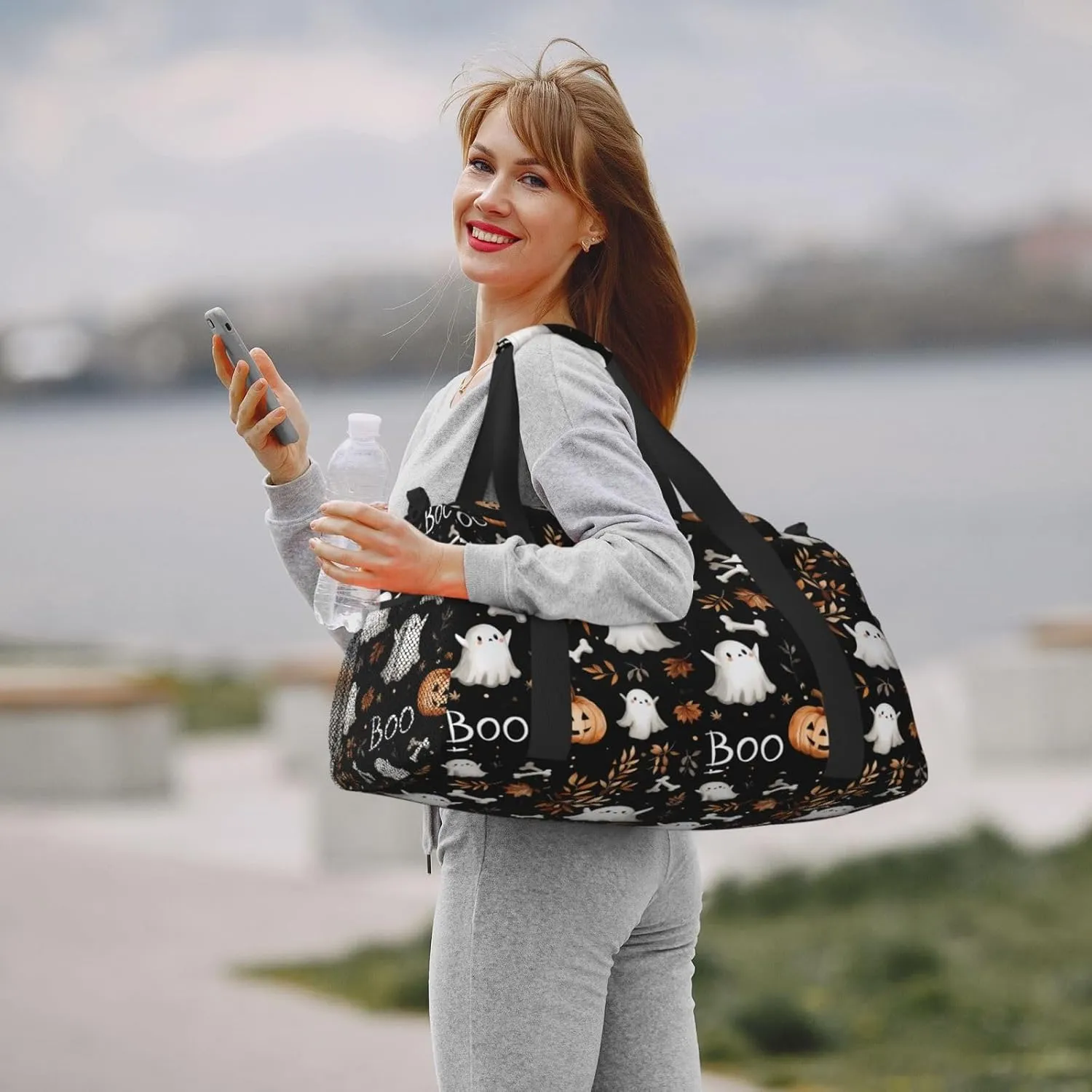 Cute Fall Pumpkin Travel Weekender Overnight Bags Foldable Hand Travel Bag Sport Gym Duffel Bag For Men Women