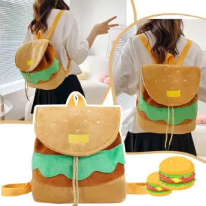Cute Hamburger Plush Backpack Soft Cartoon Burger Plush