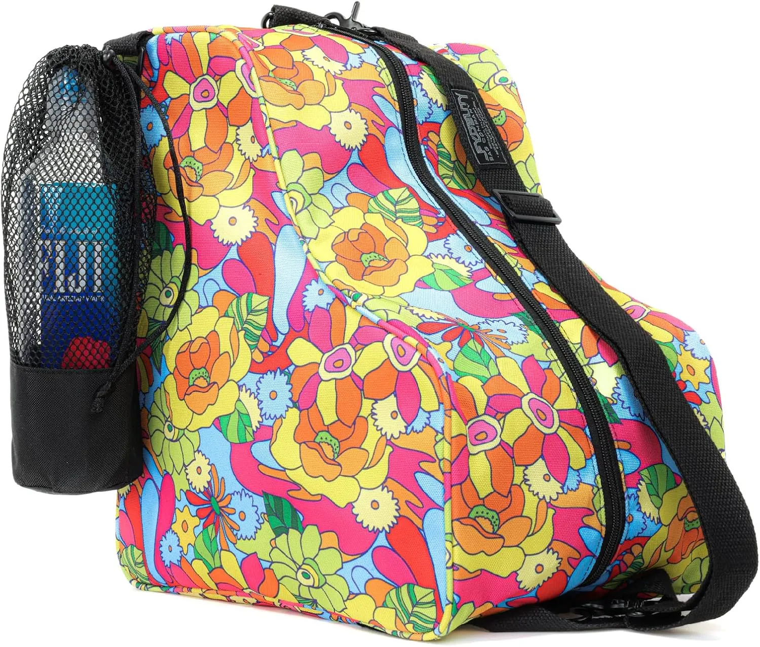Cute Roller Skate Bags for Women; Ideal Quad Roller Skate Bag or Roller Skate Bags for Girls; Use as Ice Skating Bag, Figure Skating Bag, Ice Skate Bags for Girls w/Clip-On Water Bottle Bag