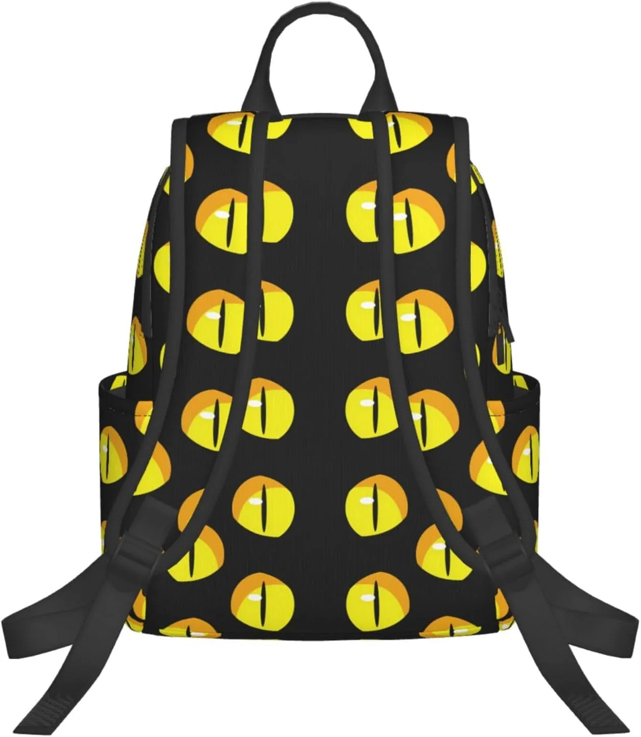 Cute Yellow Eyes Cat Casual Backpacks Large Capacity Laptop Backpack Sports Fitness Rucksack Travel Carry-On Daypack Adjustable Shoulder Strap Work Bag for Outdoor Camping
