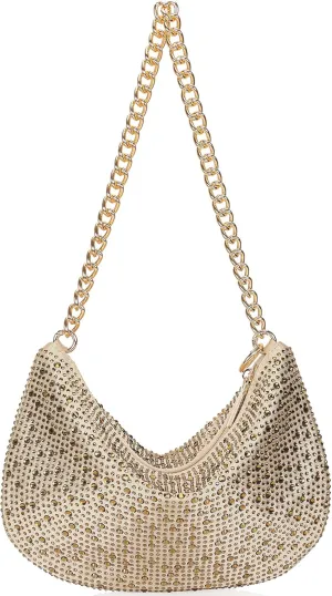 DEXMAY Rhinestone Purse Crystal Women Shoulder Bag Party Evening Clutch Handbag