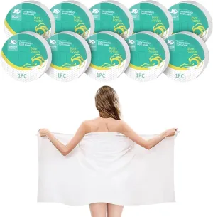 Disposable Compressed Towel Pure Cotton 23in×39in Applicable Tofor Swimming Hotel Camping Sports Hiking Beach Vacation Outdoor（10PCS）