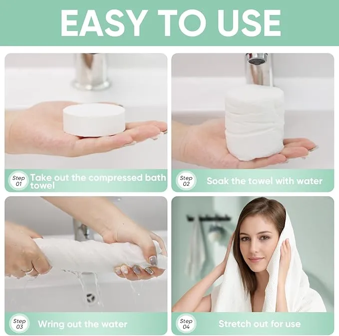 Disposable Compressed Towel Pure Cotton 23in×39in Applicable Tofor Swimming Hotel Camping Sports Hiking Beach Vacation Outdoor（10PCS）
