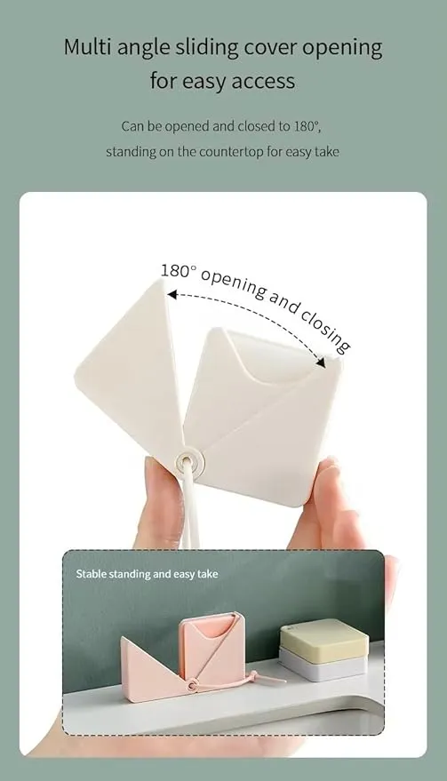 Dissolvable Paper Soap Sheets - Portable Handwashing Sheets for Travel, Outdoor, Survival. Chic Container w/Adjustable Strap (50 Sheets). -White Peach