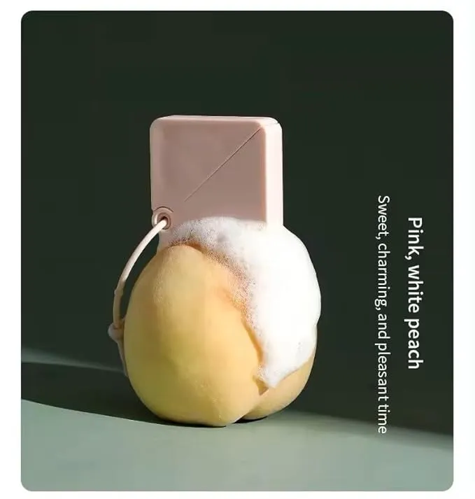 Dissolvable Paper Soap Sheets - Portable Handwashing Sheets for Travel, Outdoor, Survival. Chic Container w/Adjustable Strap (50 Sheets). -White Peach