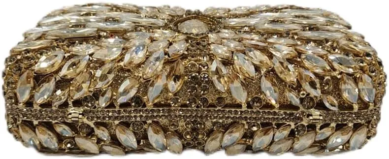 DJBM Women Dazzling Crystal Clutch Handbag Sparkling Deluxe Rhinestone Crossbody Purse for Wedding Party Prom