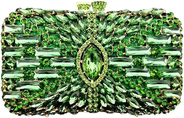 DJBM Women Dazzling Crystal Clutch Handbag Sparkling Deluxe Rhinestone Crossbody Purse for Wedding Party Prom