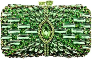 DJBM Women Dazzling Crystal Clutch Handbag Sparkling Deluxe Rhinestone Crossbody Purse for Wedding Party Prom