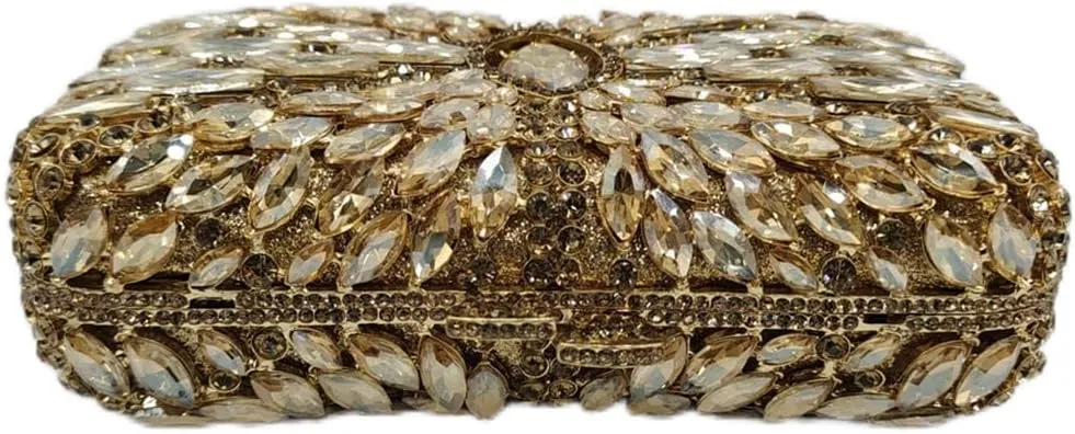 DJBM Women Dazzling Crystal Clutch Handbag Sparkling Deluxe Rhinestone Crossbody Purse for Wedding Party Prom